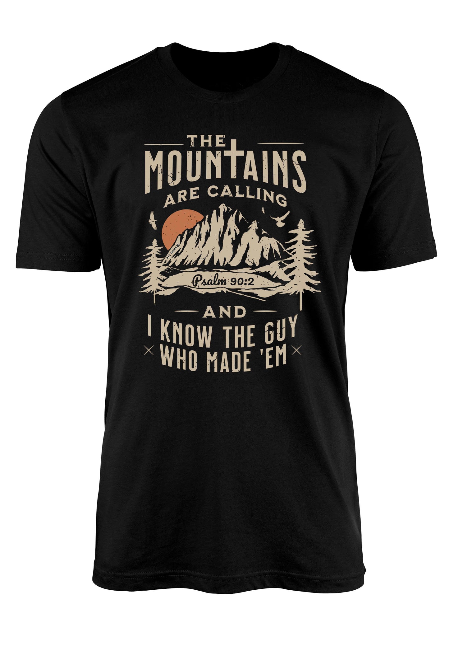 Christian outdoorsy t-shirt design on black shirt