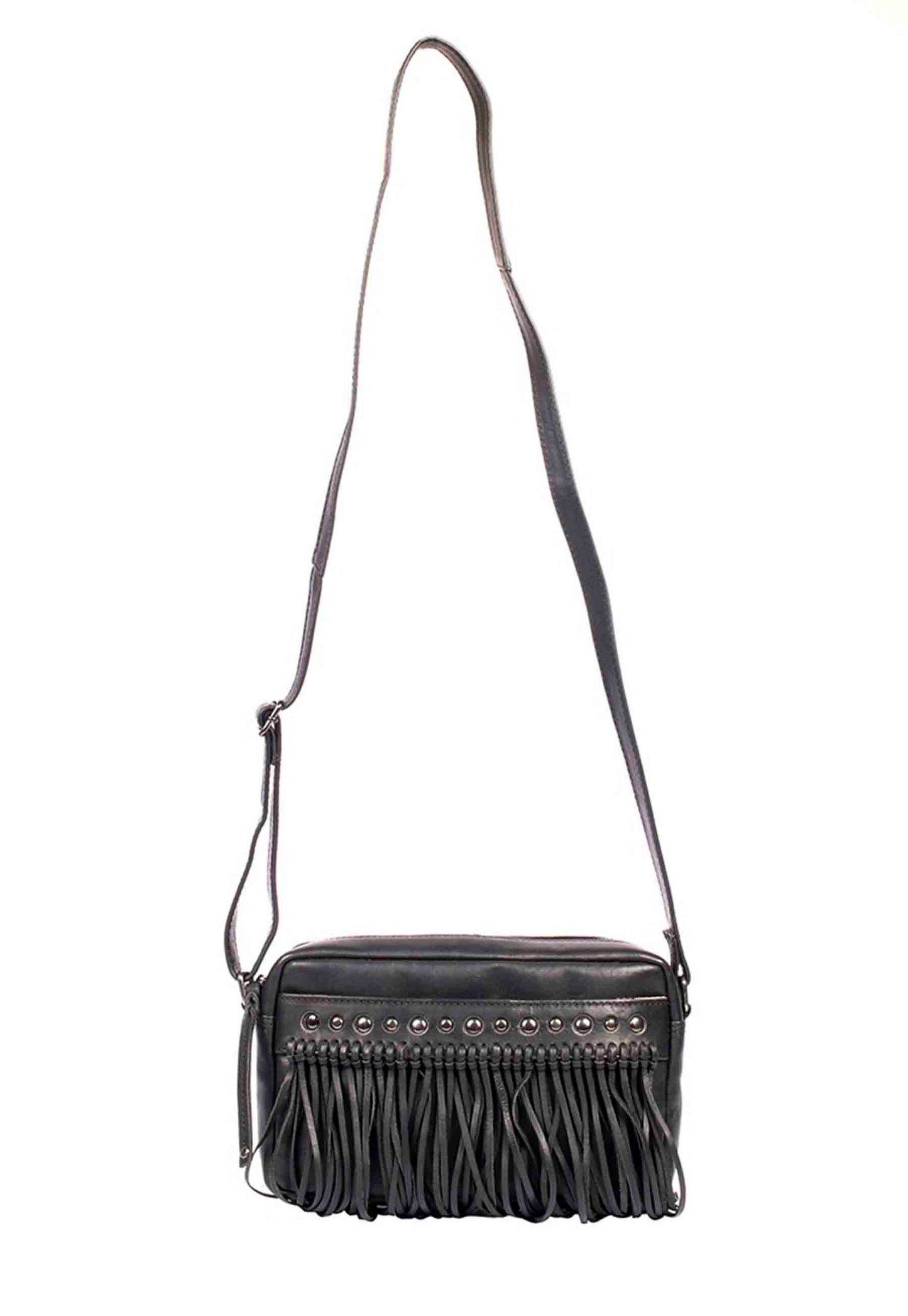 Western look leather conceal carry bag with fringes
