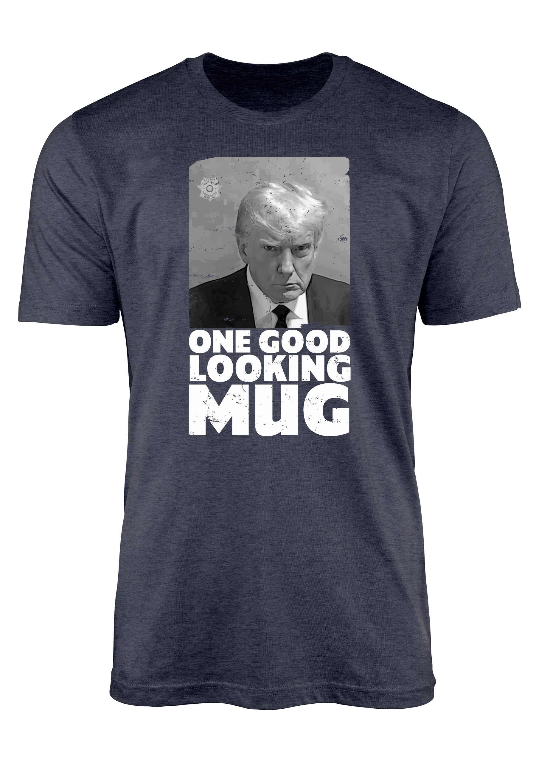 trump mugshot t-shirt black and white distressed