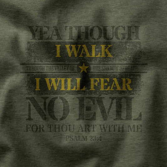 Closeup of Psalm 23:4 t-shirt design