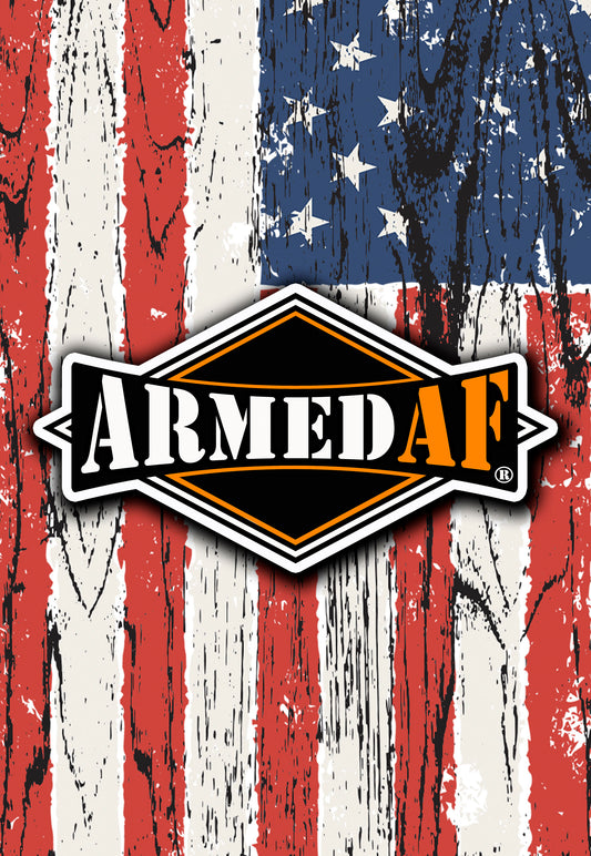 ArmedAF® logo decal for gun case