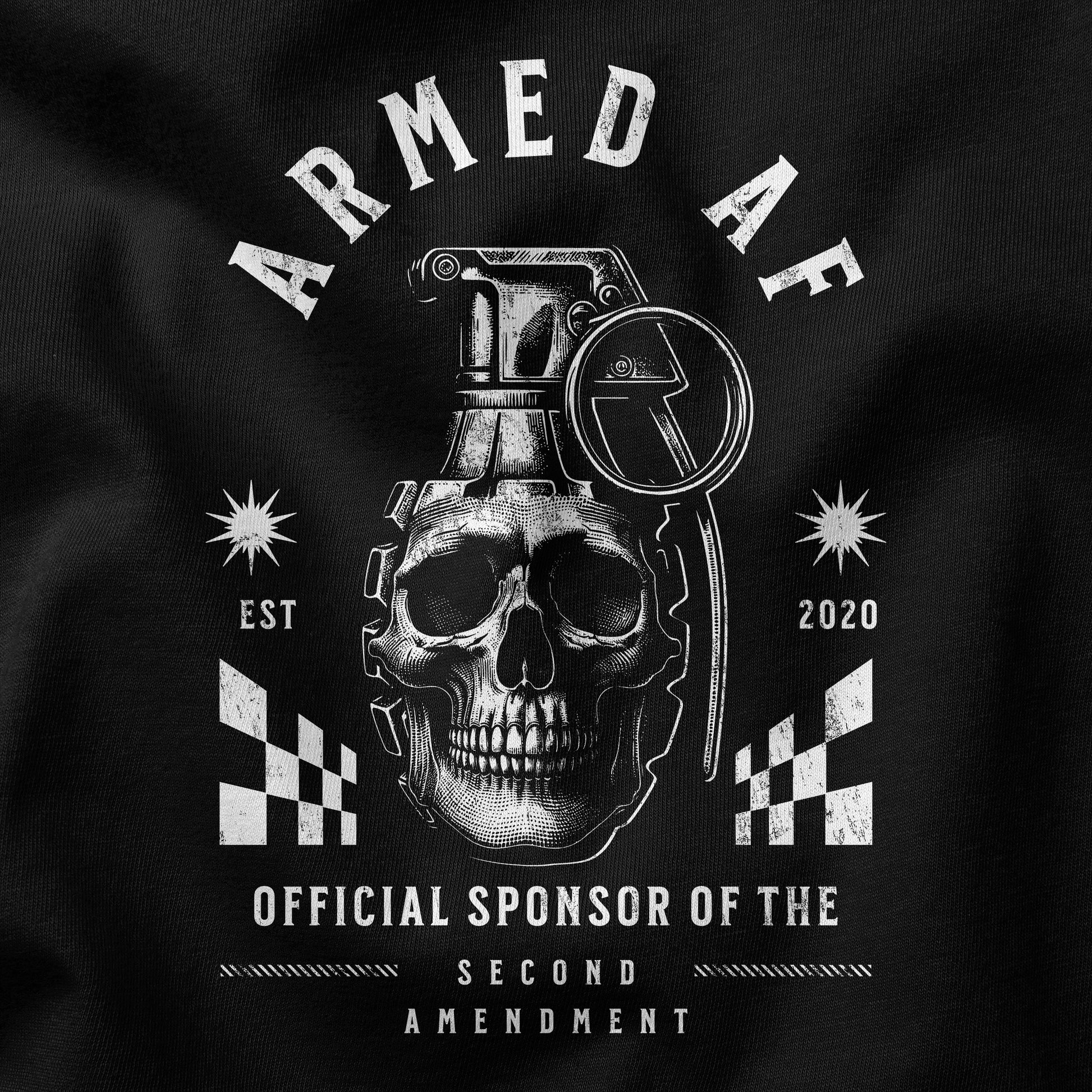Design closeup for second amendment shirt from ArmedAF® brand