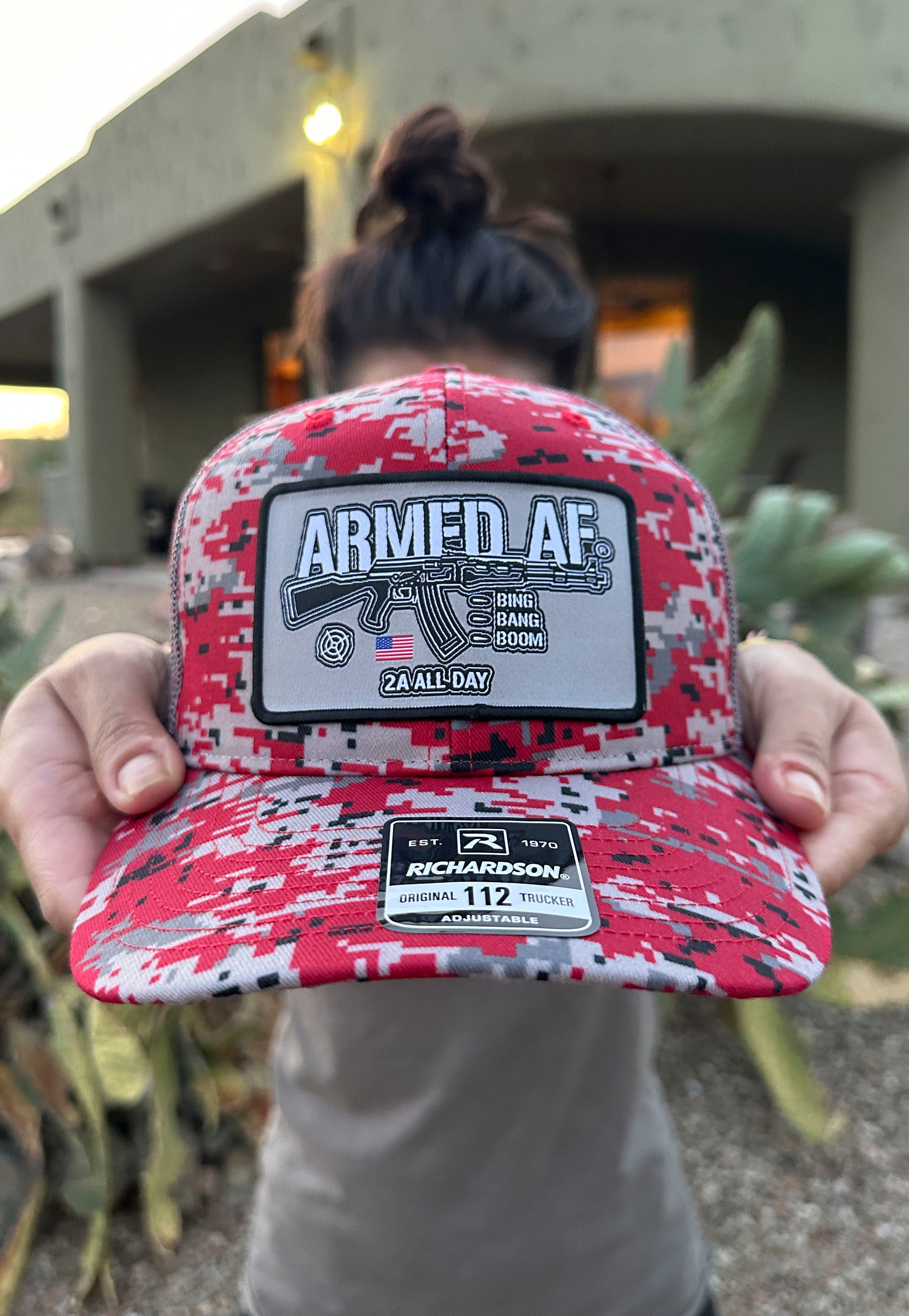 ArmedAF® woven patch hat on Richardson 112