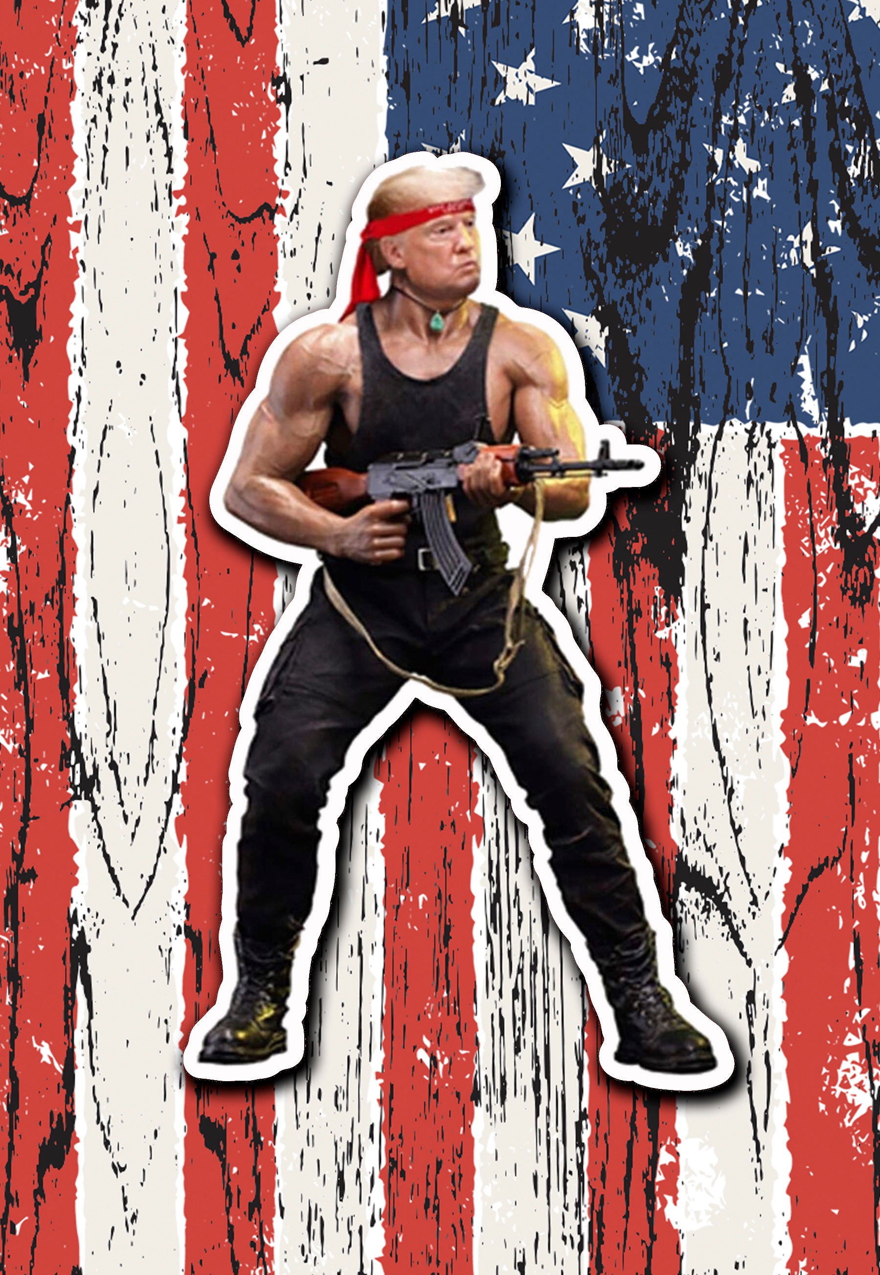 Trump Rambo sticker donbo