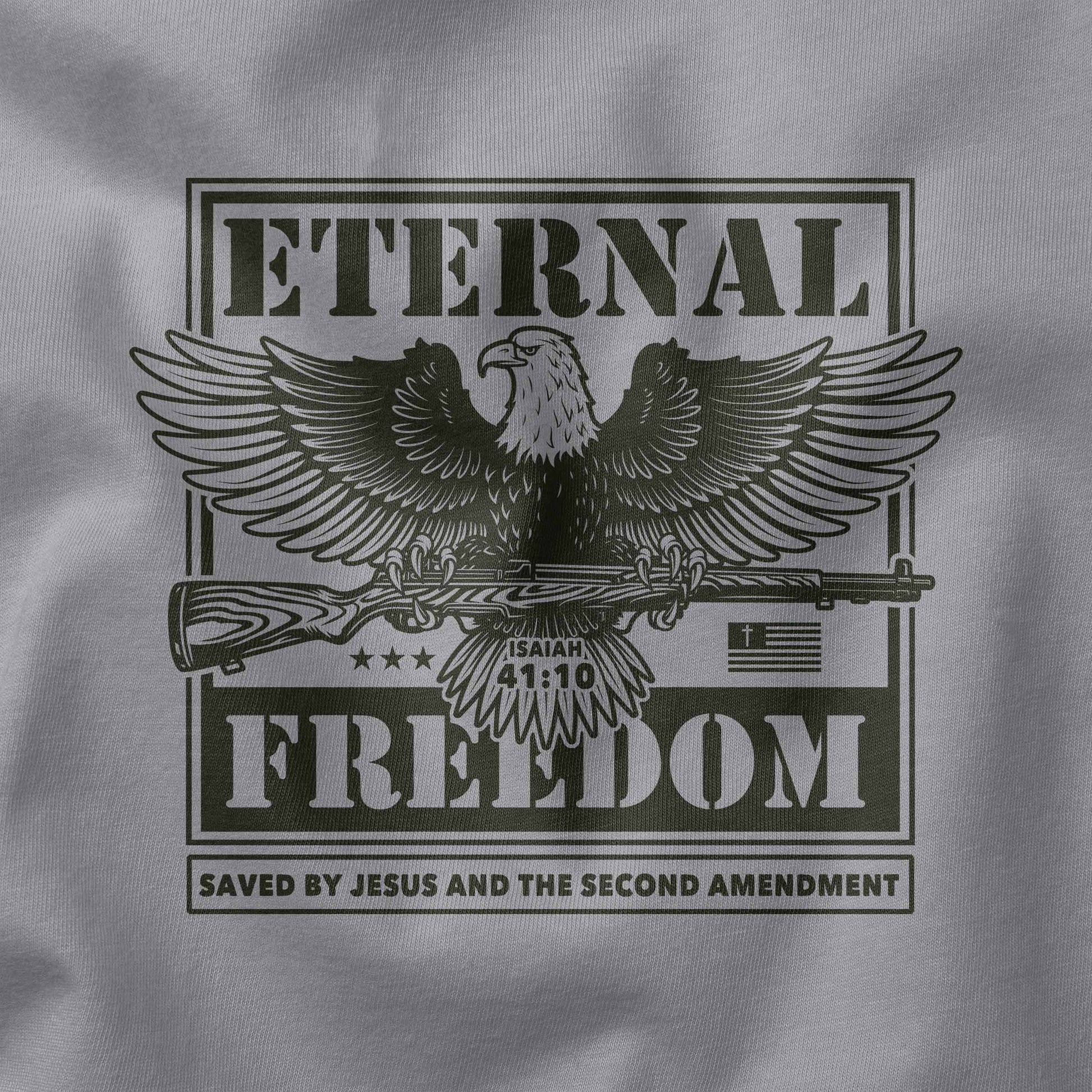Jesus and the 2nd amendment t-shirt design closeup