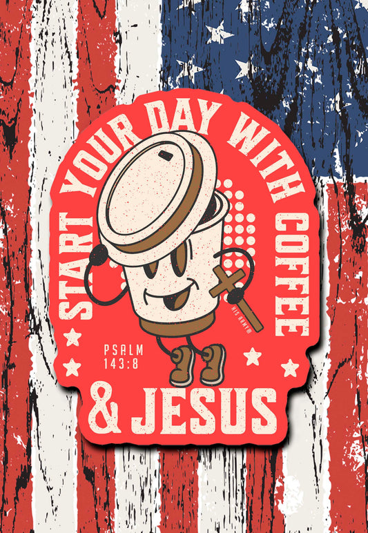 Jesus and Coffee Christian sticker