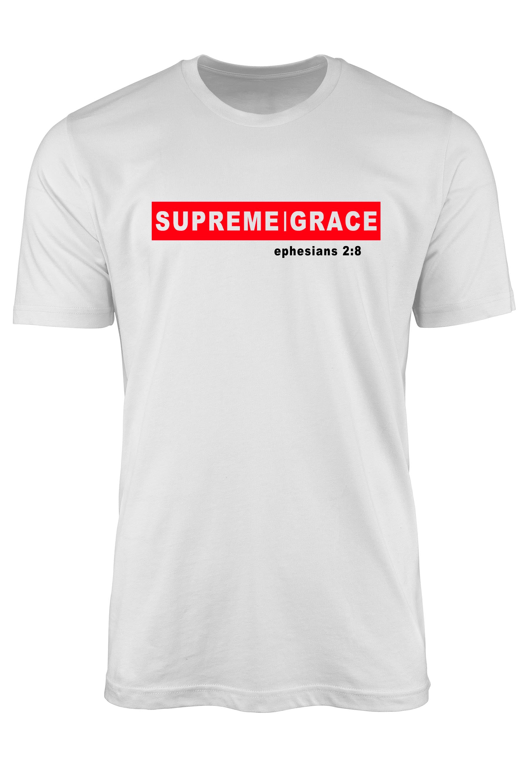 Christian t-shirt Supreme Grace featuring Ephesians 2:8