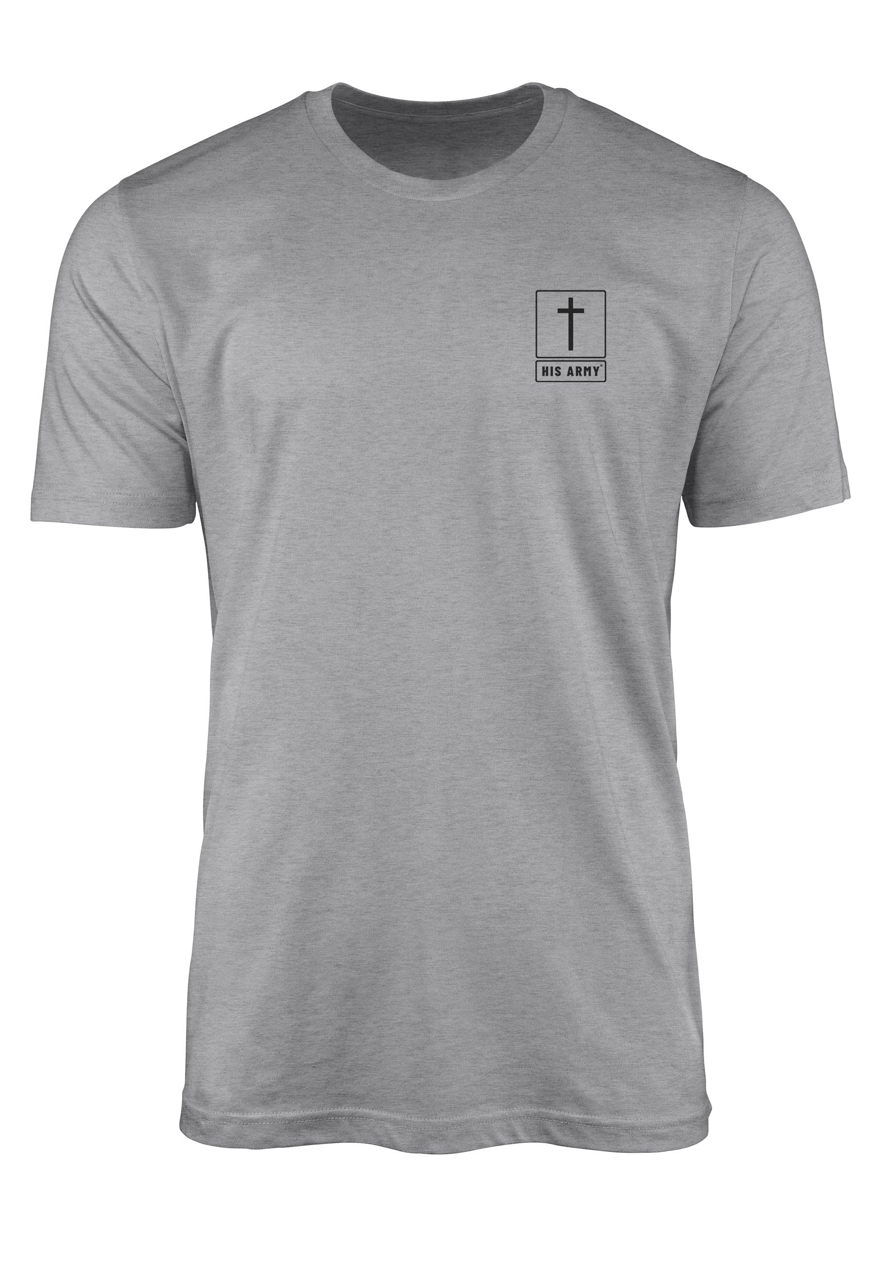 Left chest print on Jesus t-shirt from His Army