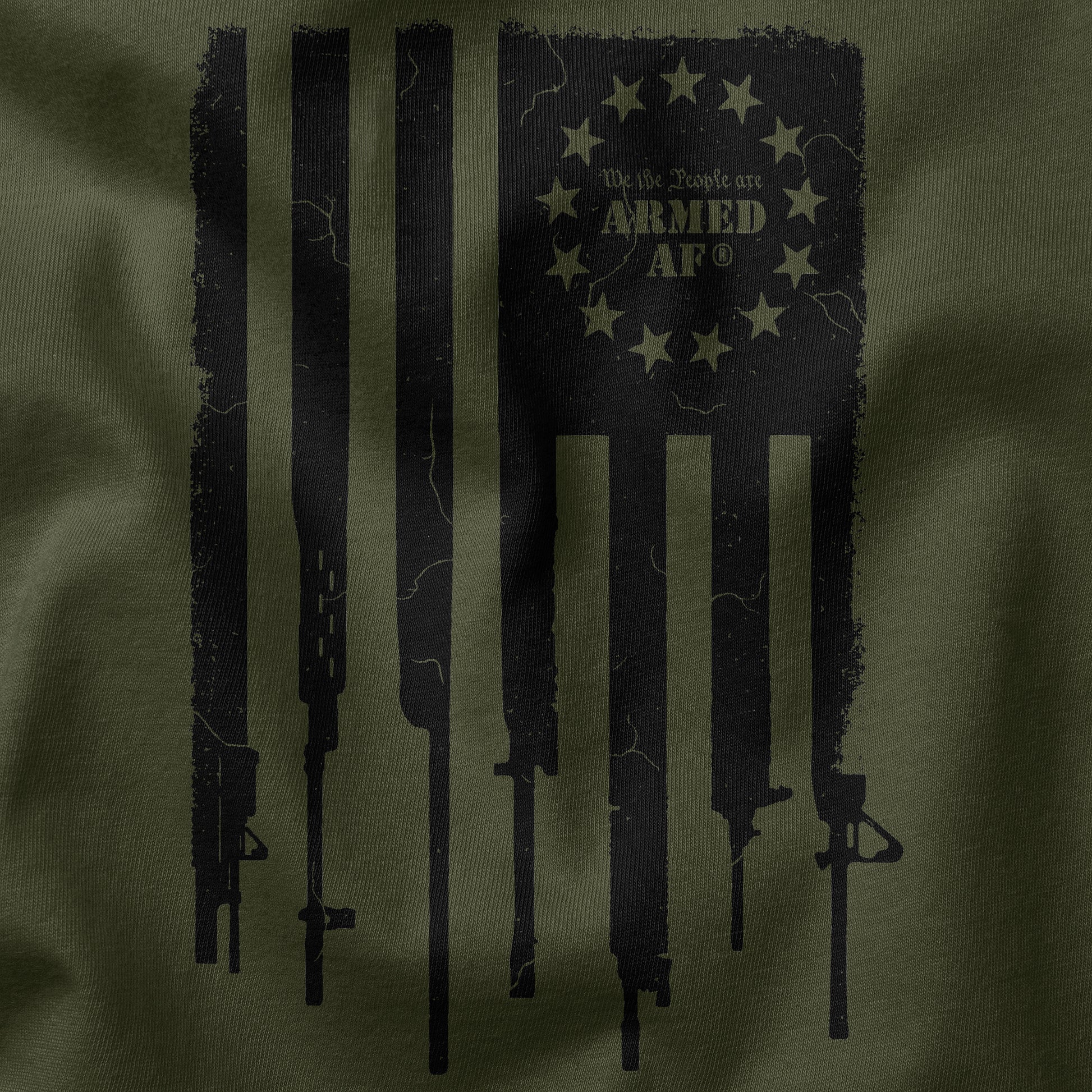second amendment gun flag t-shirt design closeup