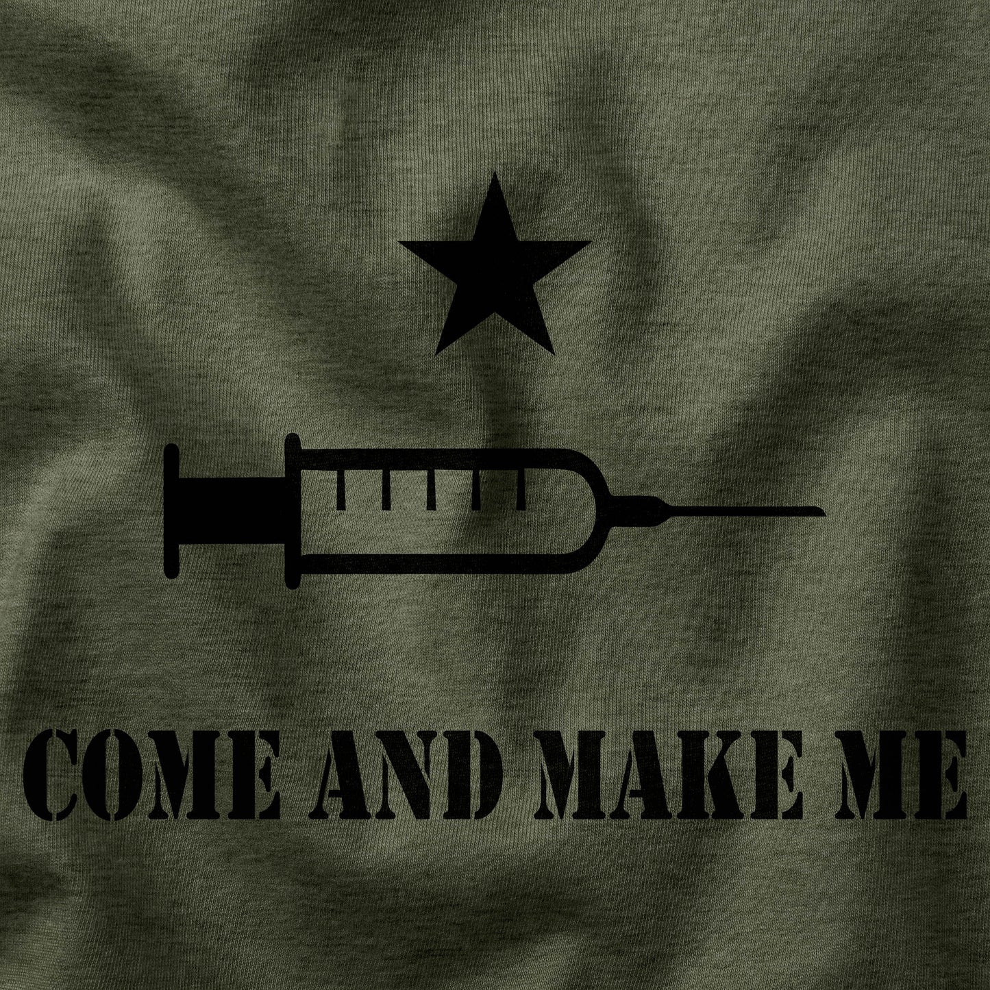 Anti vaccine t-shirt design closeup