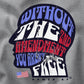 Closeup of second amendment tee shirt design from Armed AF® brand