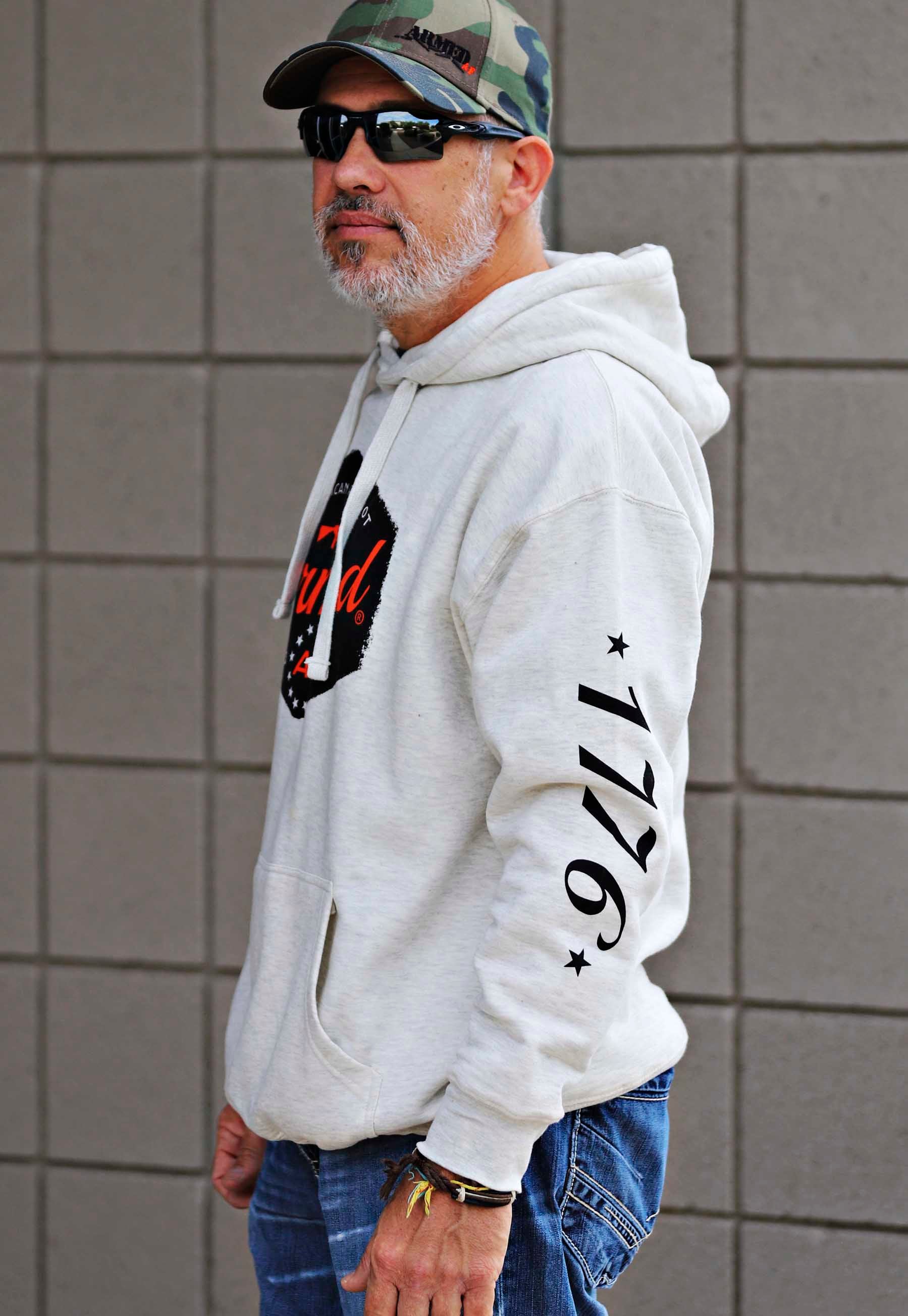 Second Amendment hoodie on model