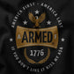 design closeup from American patriot t-shirt from ArmedAF® brand