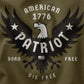 close up of patriot design from ArmedAF® brand t-shirt