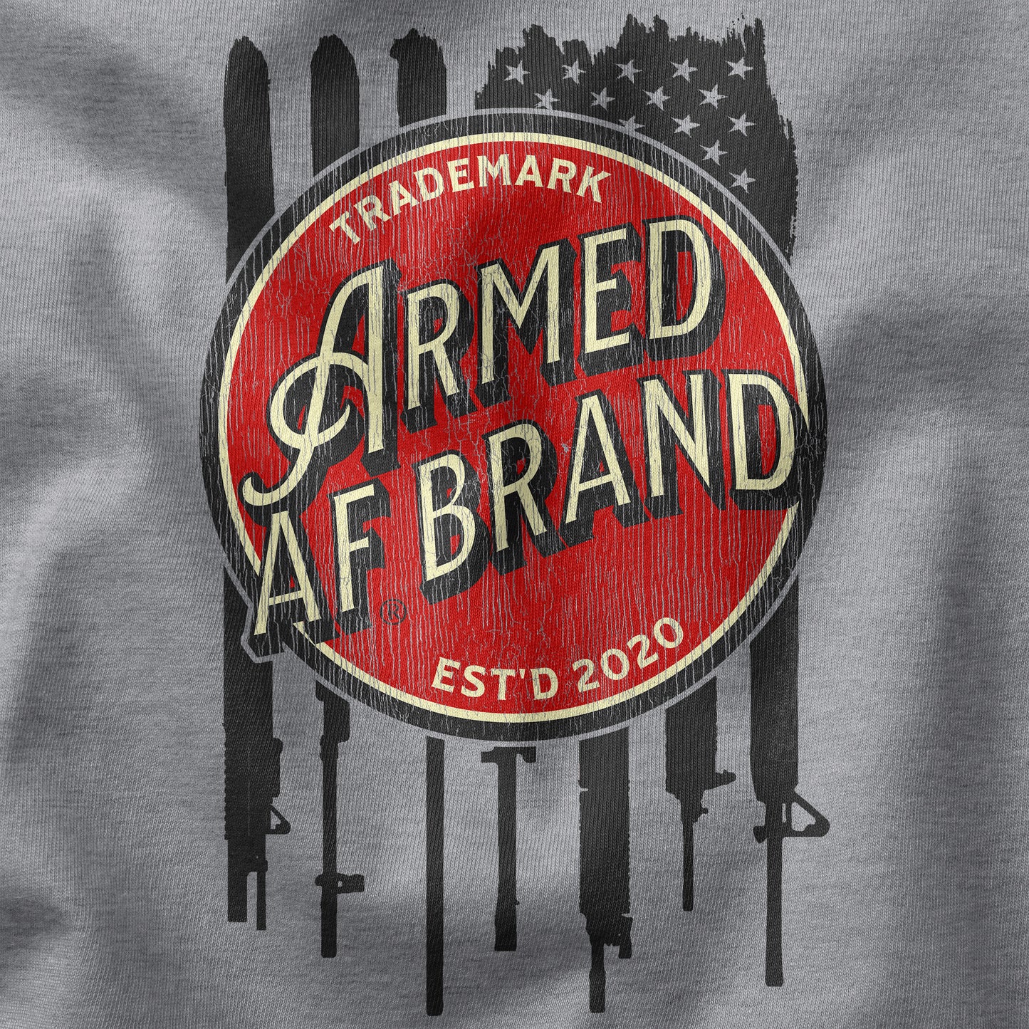 Closeup of second amendment t-shirt design 