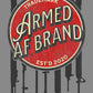 Armed AF barbershop logo t-shirt design closeup