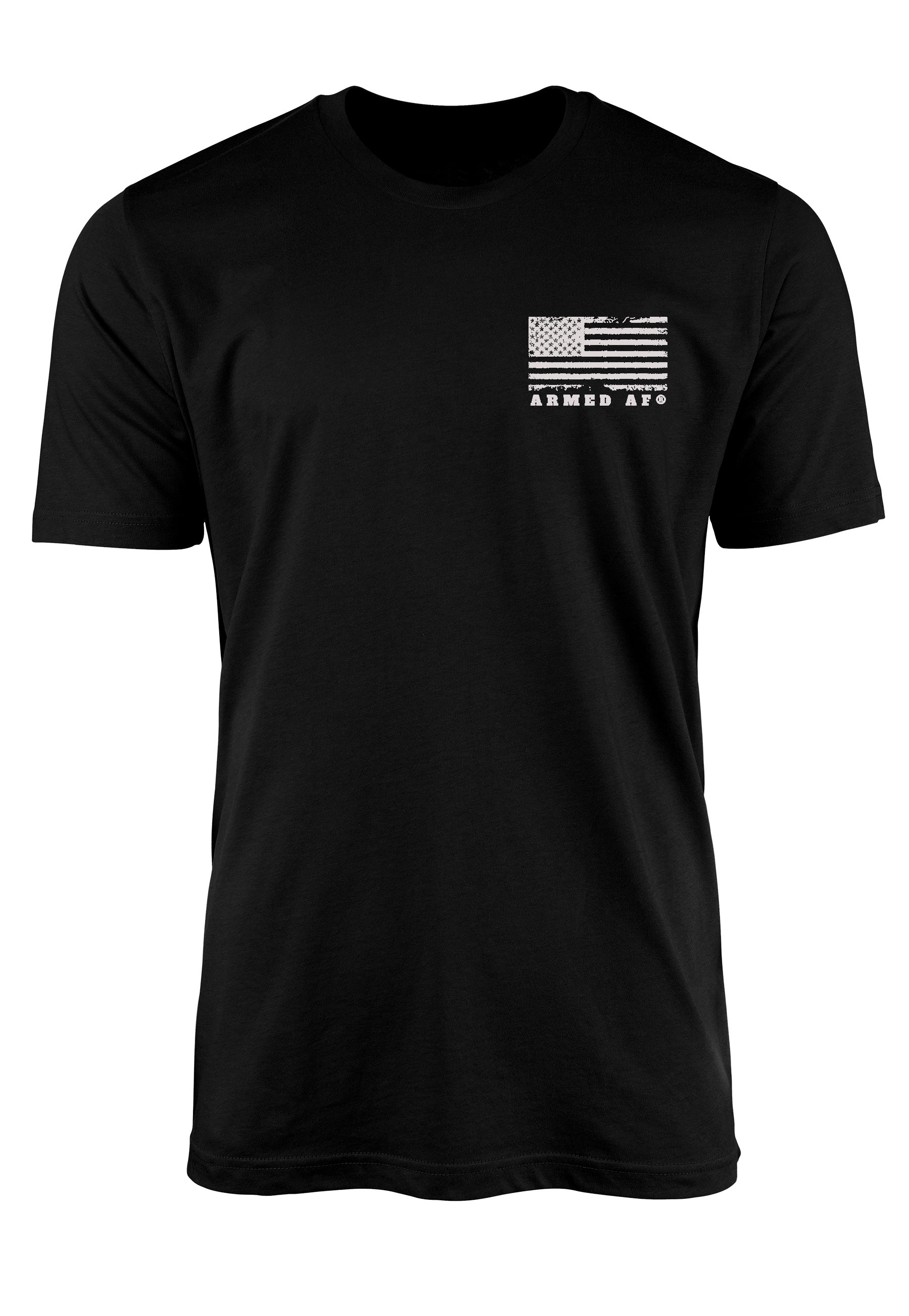 Armed AF chest print on patriot shirt
