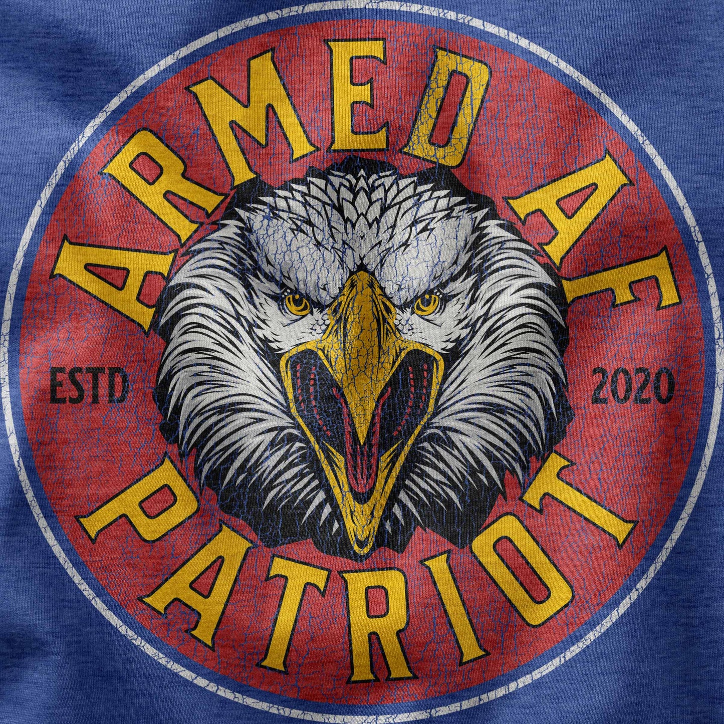 Closeup up of ArmedAF® eagle t-shirt design