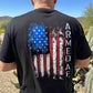 American flag t-shirt from Armed AF® brand on model