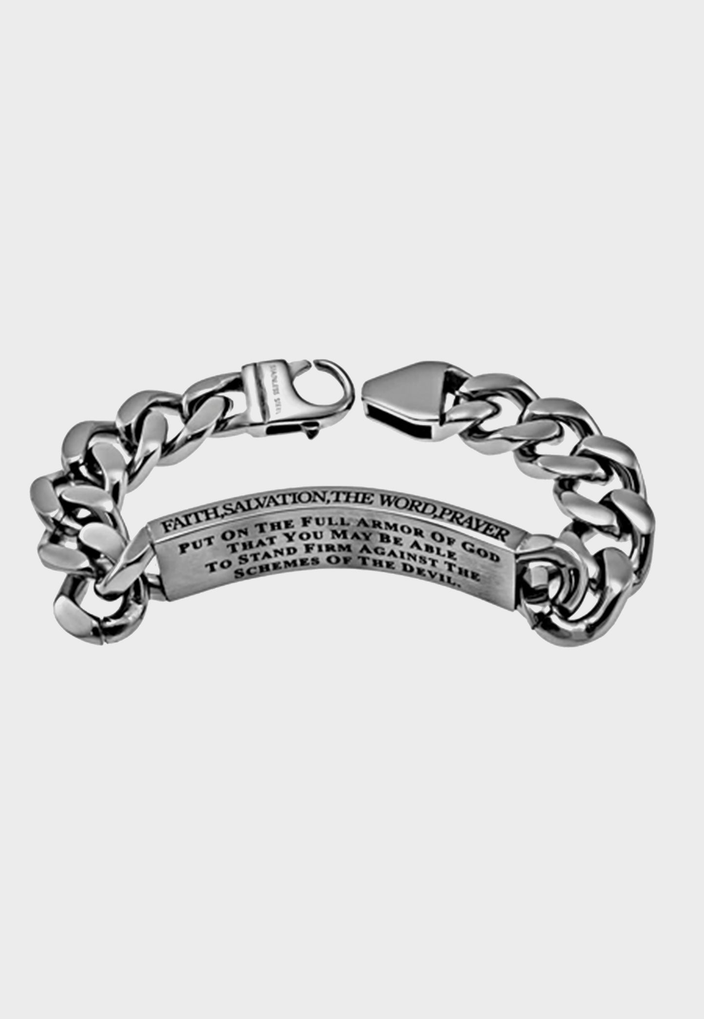 Engraved Christian bracelet for men