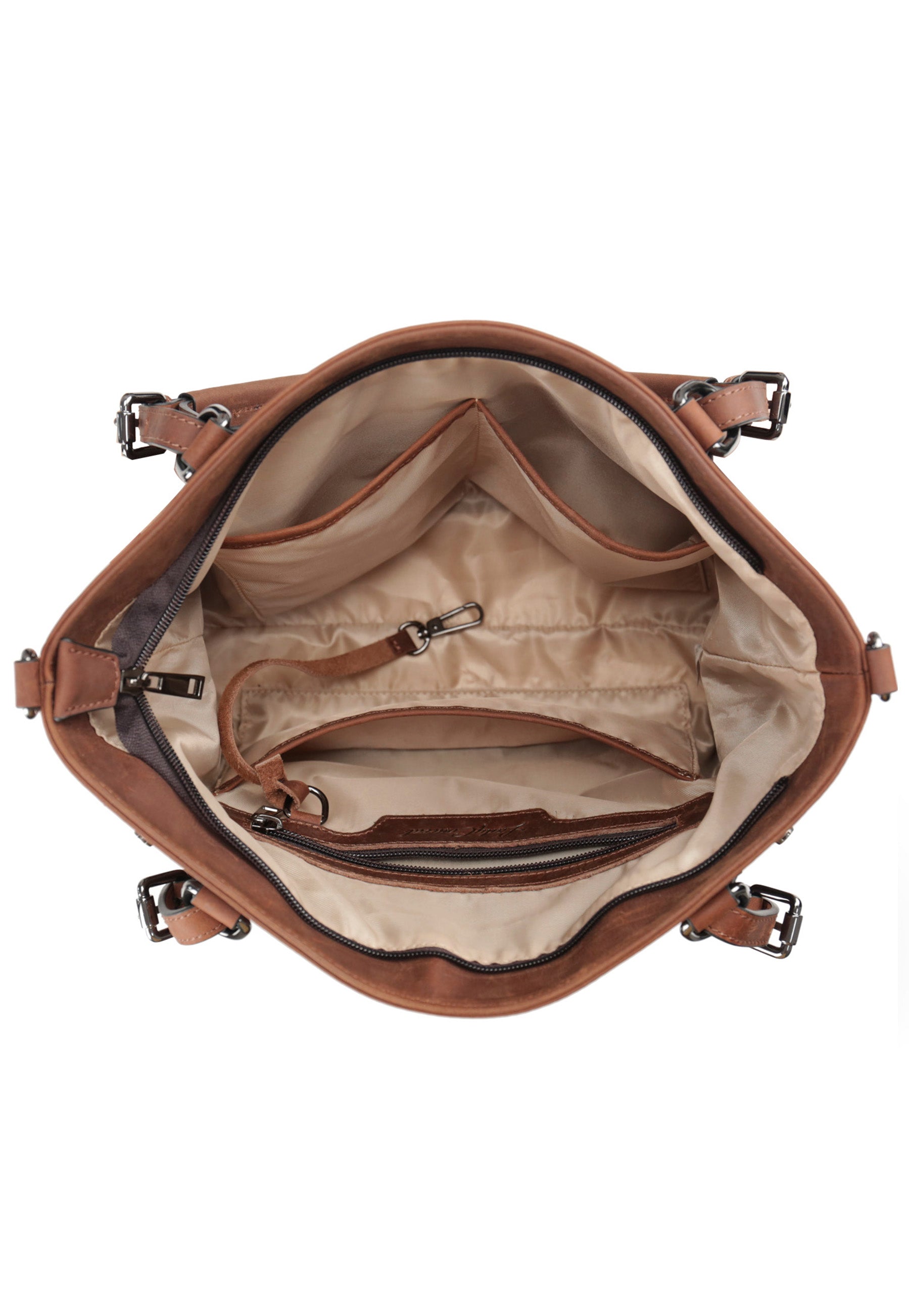 interior view of leather conceal carry gun purse