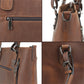 blown up view of leather gun purse details
