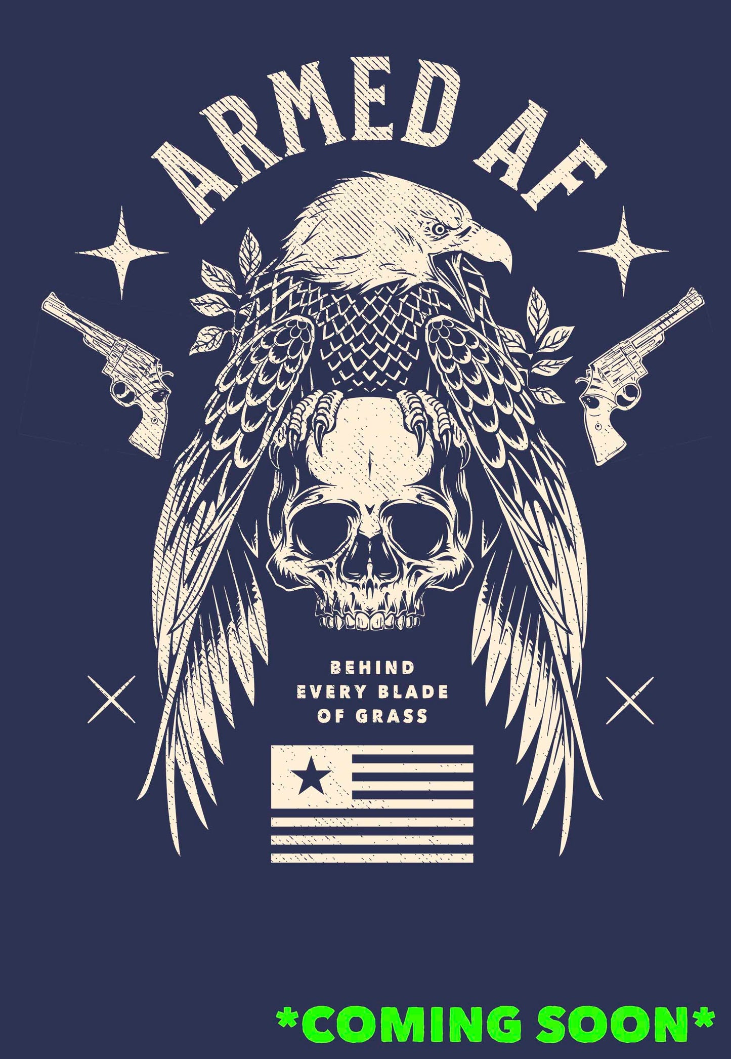 Armed AF® t-shirt design coming soon marker