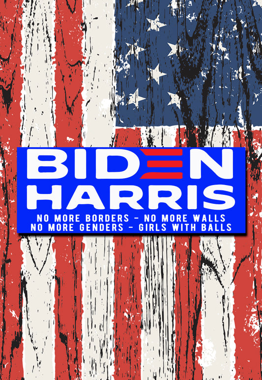 Biden Harris parody campaign bumper sticker