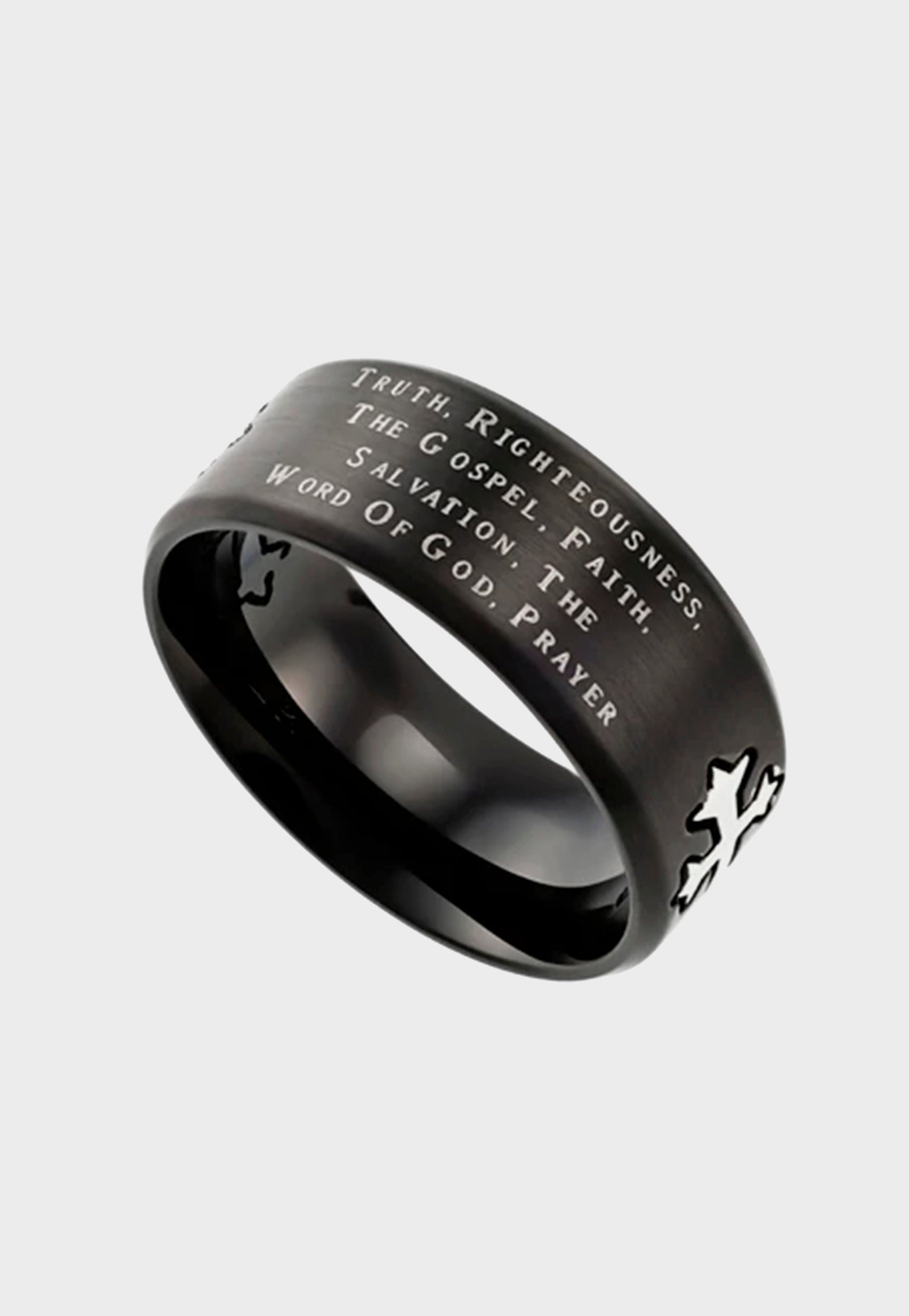 Mens Christian ring with cross