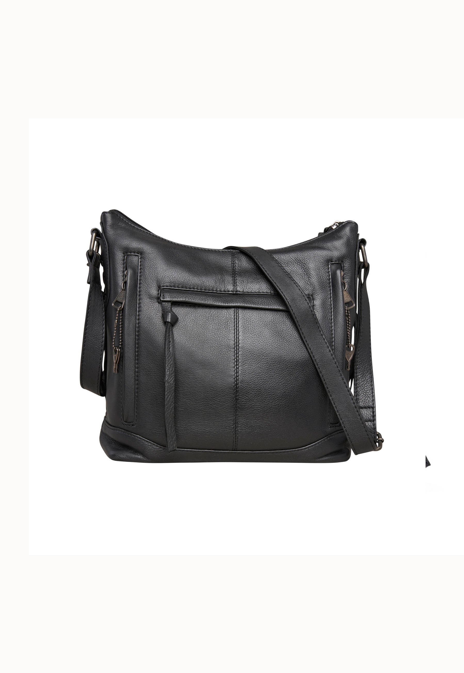 Black leather ladies handgun bag