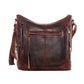 Side view of mahogany leather ladies purse