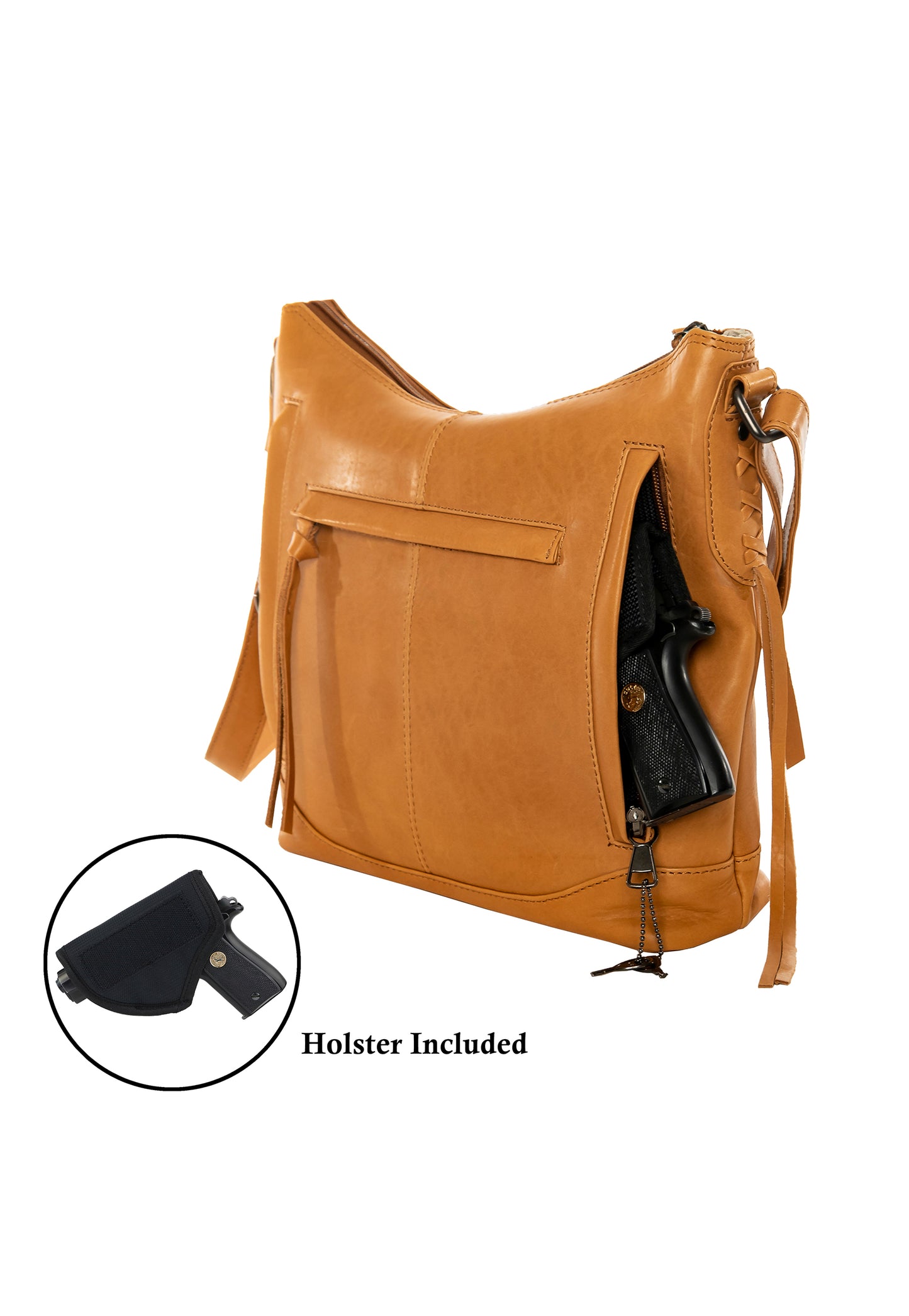 Holster view of leather gun purse