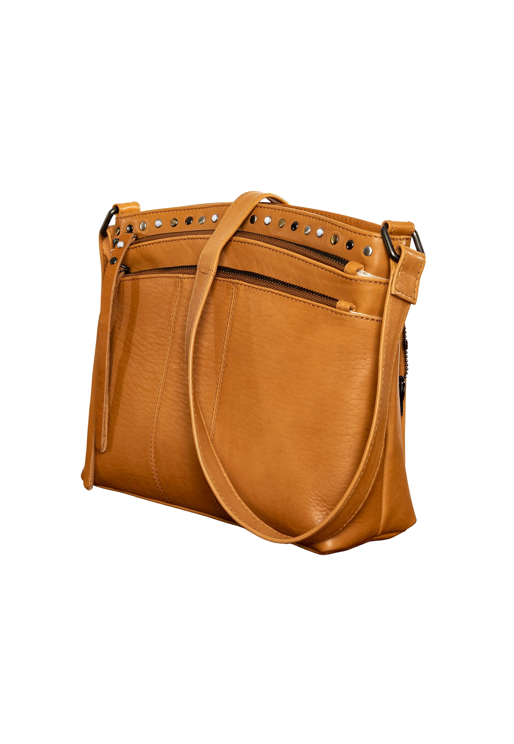Caramel leather conceal carry bag