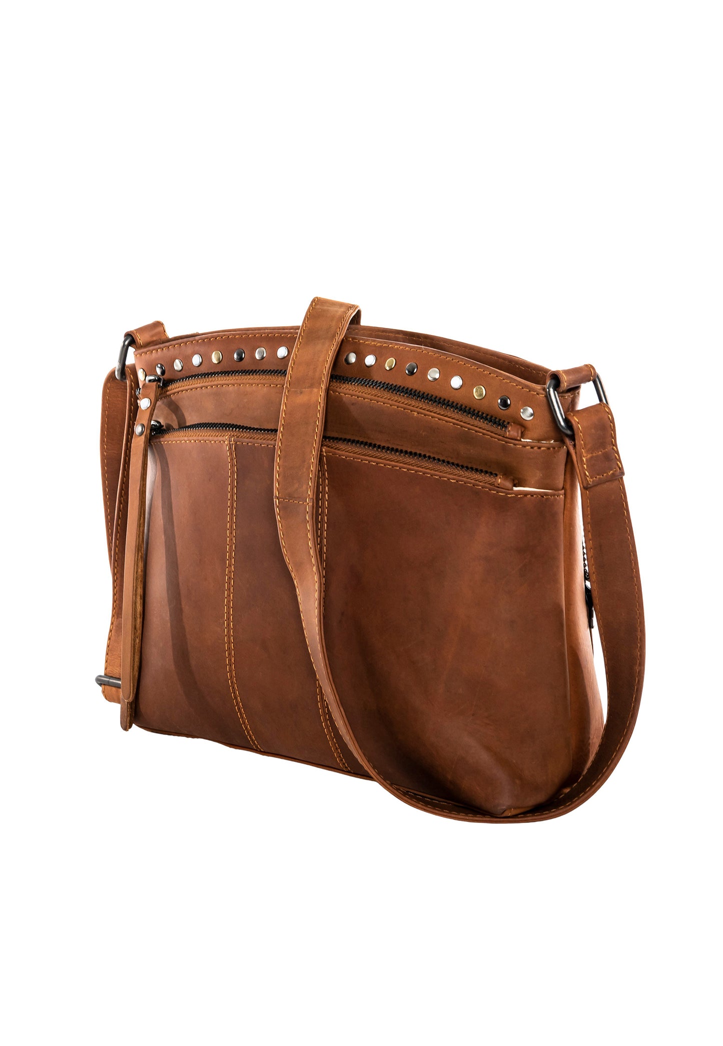 Cognac leather conceal carry purse