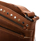 Closeup detail of leather concealed carry handbag