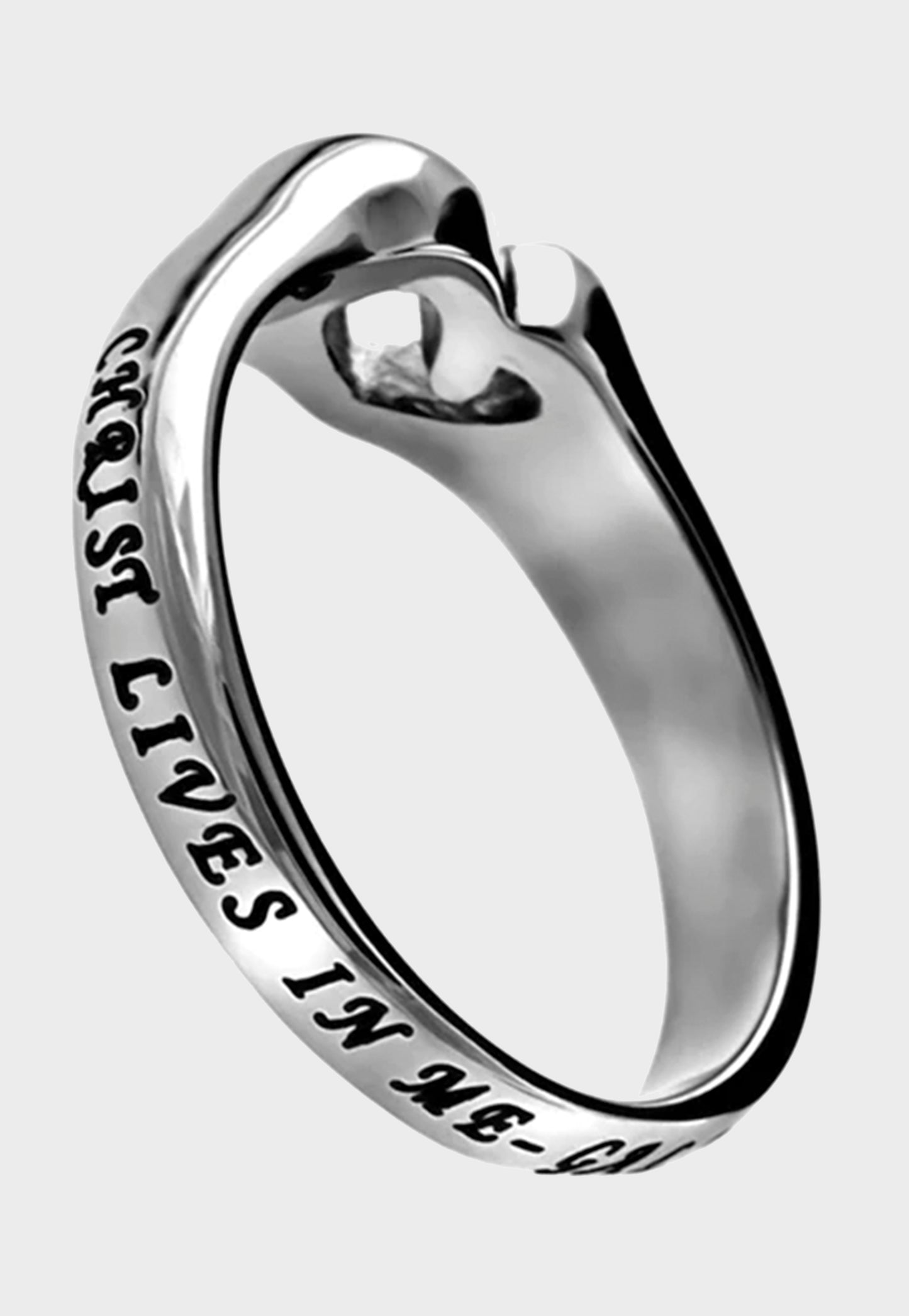 Women's Christian ring with Bible verse