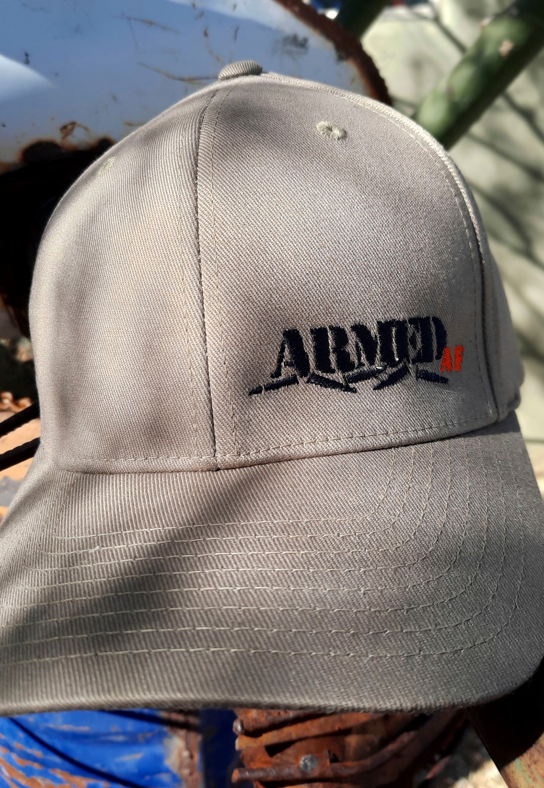 ArmedAF® embroidered hat in coyote brown