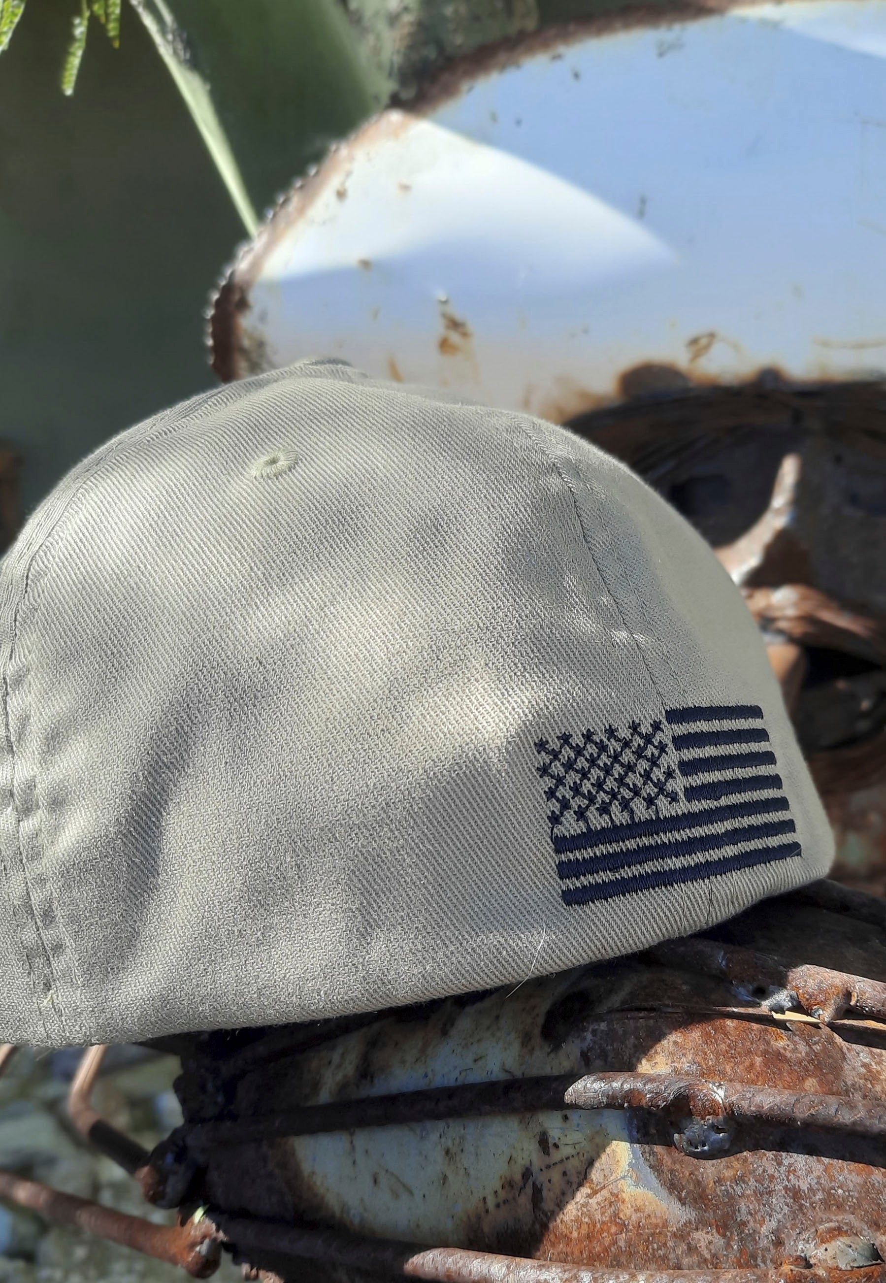 American flag on back of patriot ArmedAF® brand logo hat