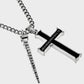 Men's Christian cross and nail necklace with Bible verses