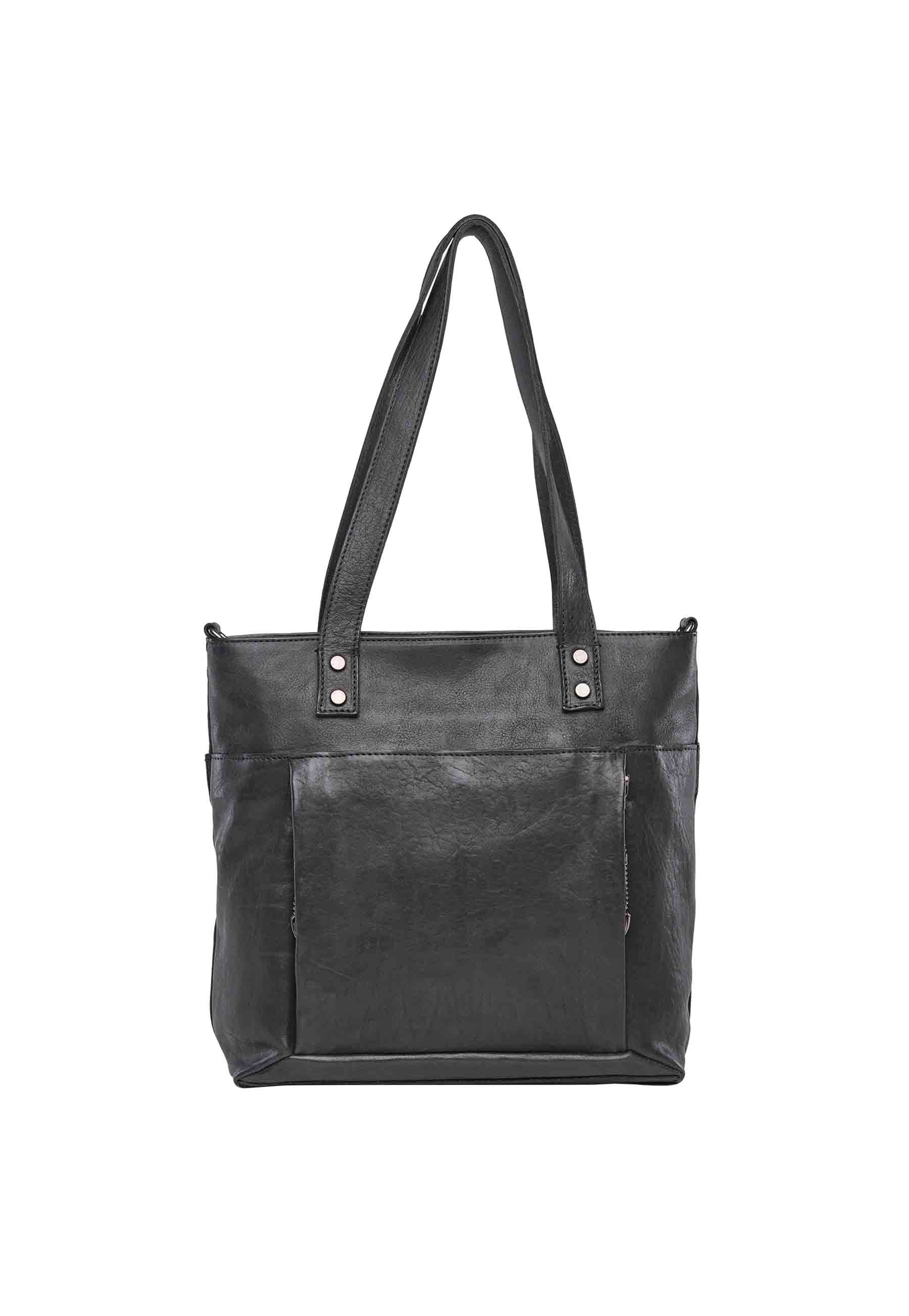 black leather tote for concealed carry holders