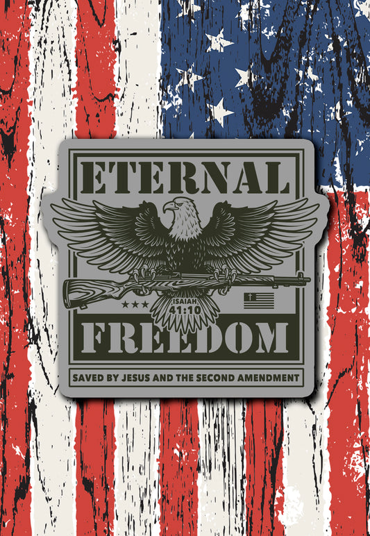 God and guns Christian patriotic sticker