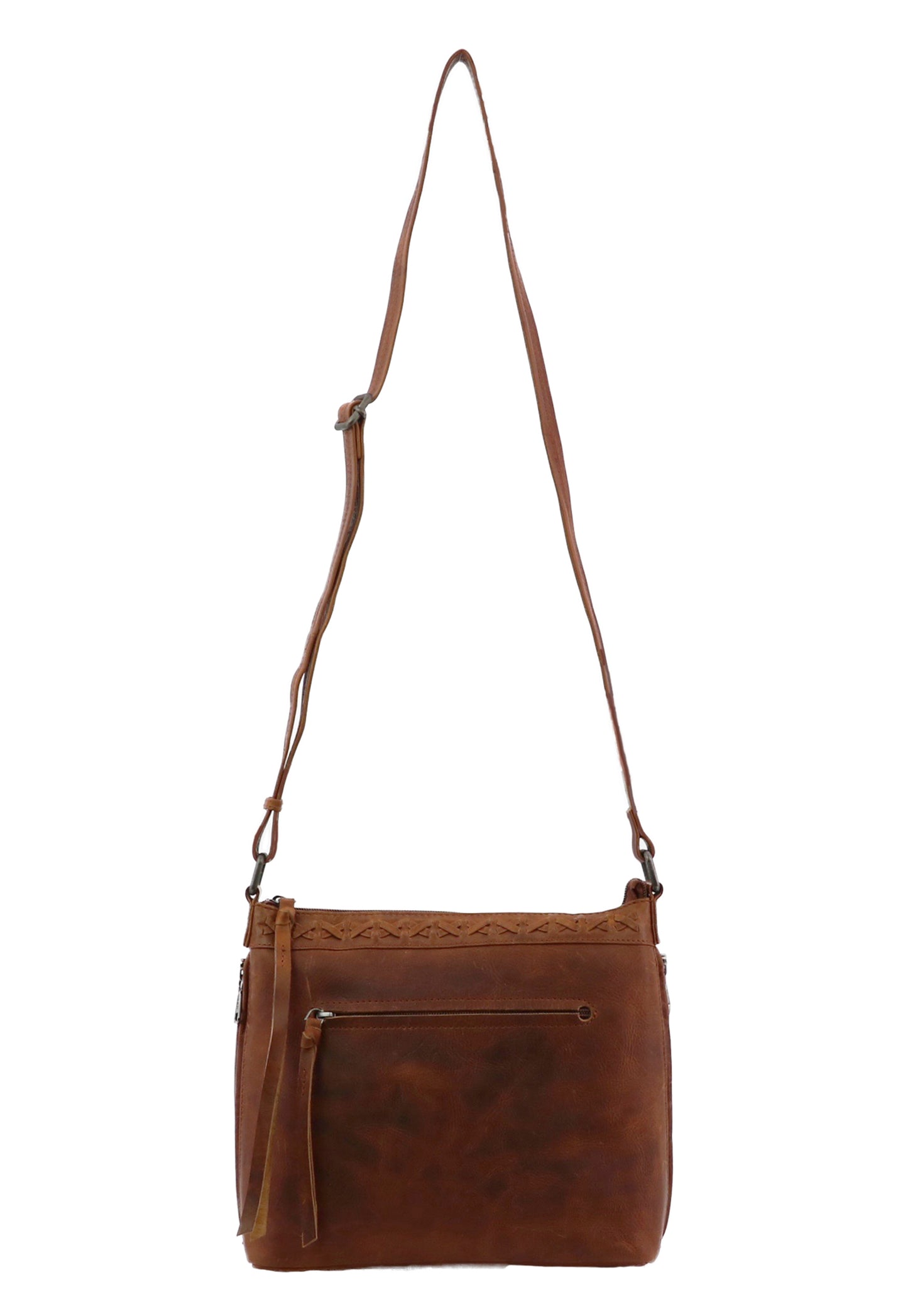 Full crossbody photo of leather gun purse