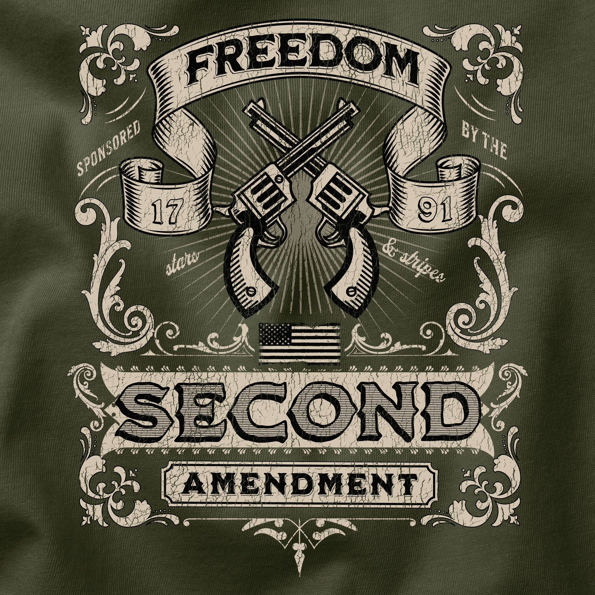 second amendment t-shirt design closeup