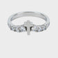 Ladies Christian ring with CZ and cross