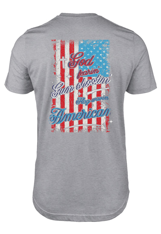 Christian patriot t-shirt with graphic on back