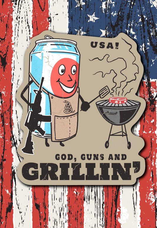 God guns and grilling sticker pro second amendment decal