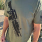 Rifle on a sling t-shirt on model