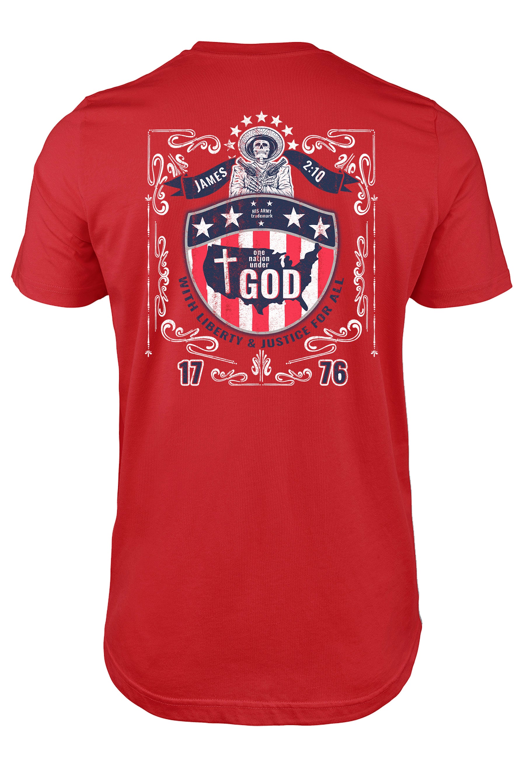 Dia de Los Muertos Christian patriot t-shirt in red