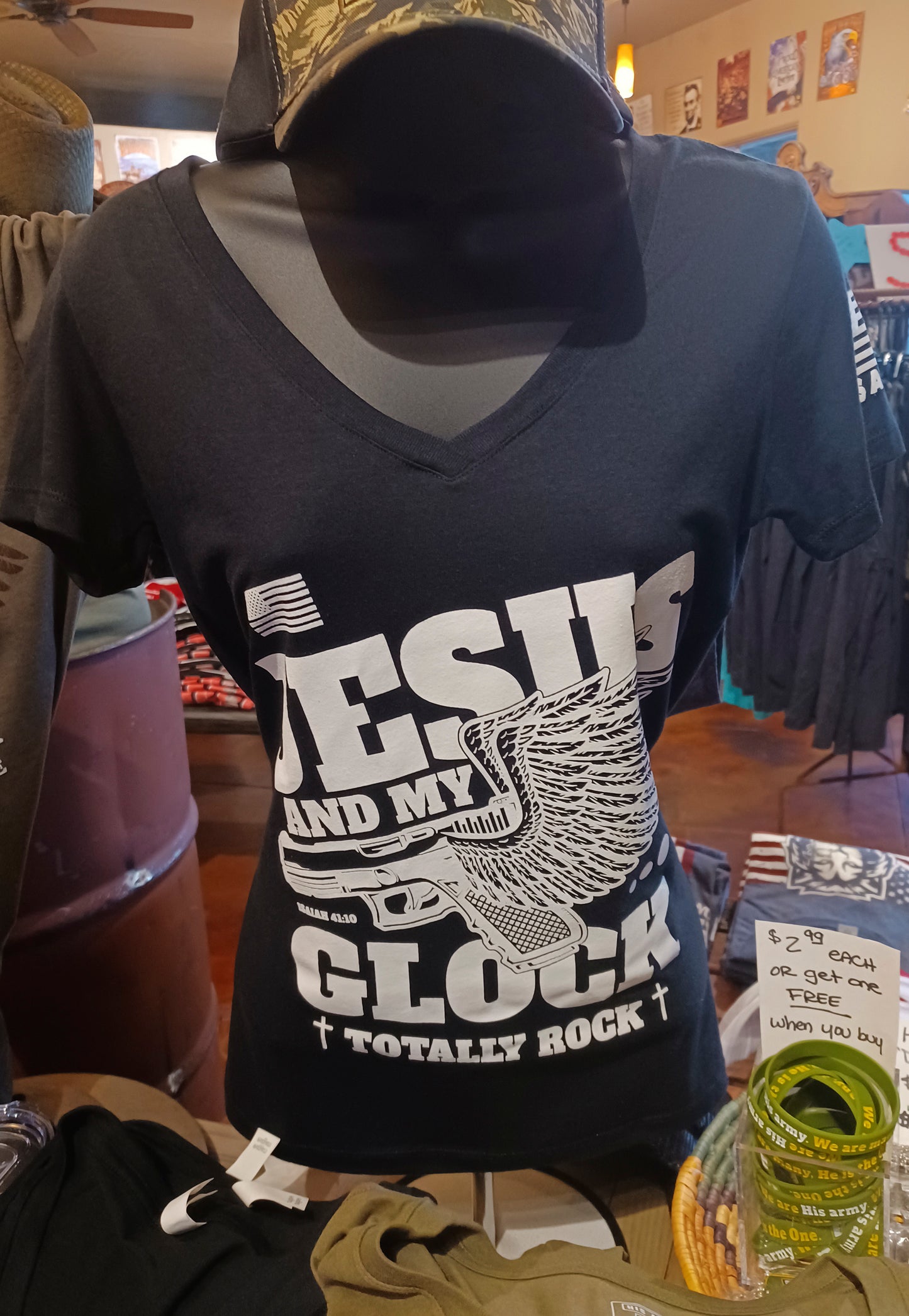 Jesus and my Glock totally rock t-shirt in store