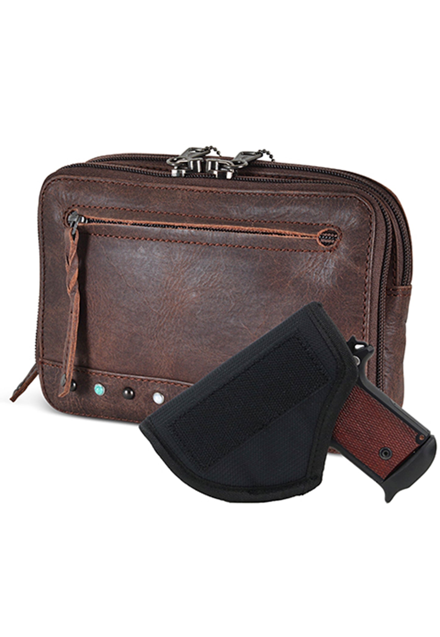 leather concealed carry pack